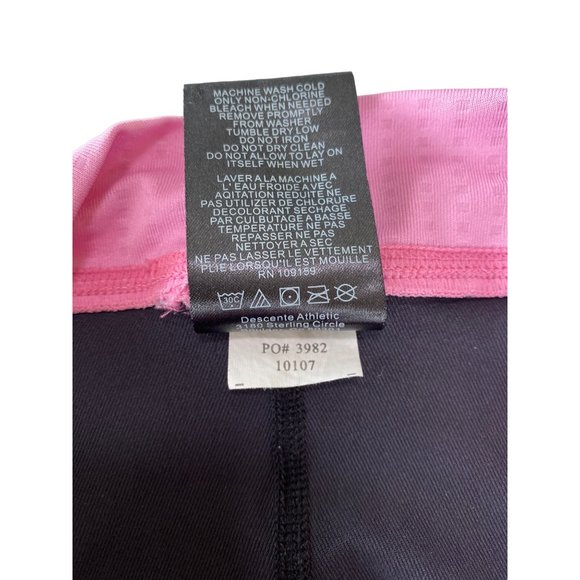 Descente Cycling Shorts Women's L Black/Pink Logo Thick Chamois Racing Riding - Picture 5 of 7